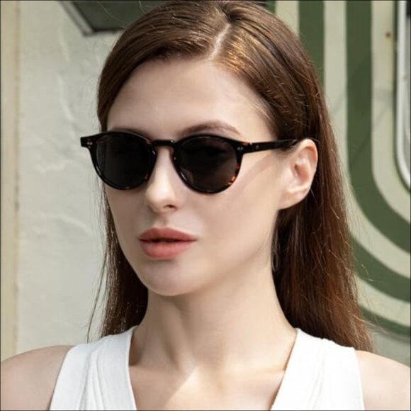 Small Face Polarized Sunglasses Round Acetate Frame UV400 Protection main image 7